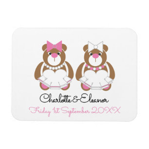 Lesbian Wedding Teddy Bear Brides gift or favour Magnet