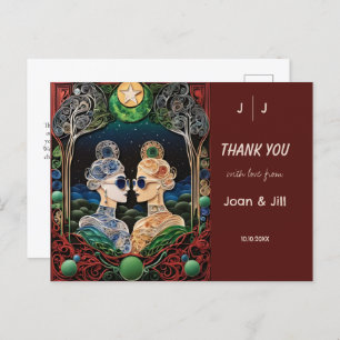 Lesbian Wedding Thank You  Postcard
