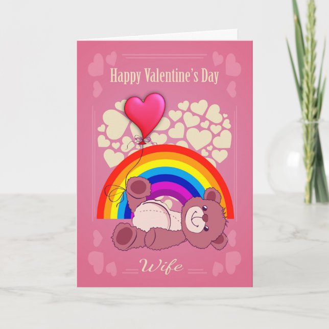 Lesbian, Wife, Valentine's Day With Teddy Bear And Holiday Card (Front)