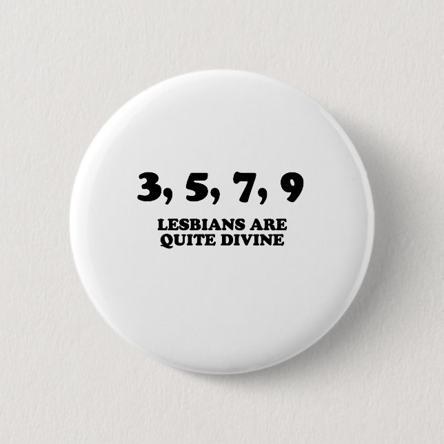 LESBIANS ARE QUITE DIVINE 6 CM ROUND BADGE (Front)
