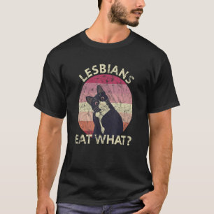 Lesbians Eat What Cute Black Cat Lesbian Colour T-Shirt