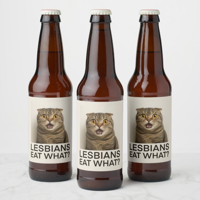 Lesbians Eat What Funny Beer Bottle Label (Bottles)