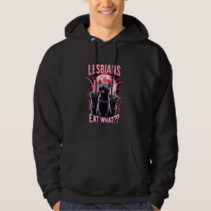 Lesbians Eat What Funny Cats Meme LGBTQ Lesbian Hu Hoodie