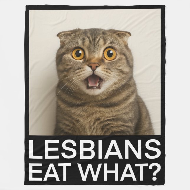 Lesbians Eat What Funny Fleece Blanket (Front)