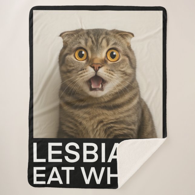 Lesbians Eat What Funny Sherpa Blanket (Front)
