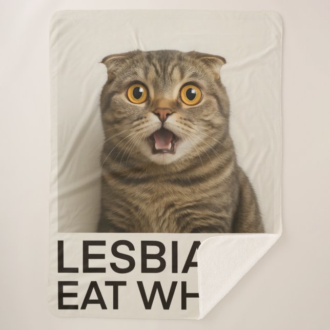 Lesbians Eat What Funny Sherpa Blanket (Front)