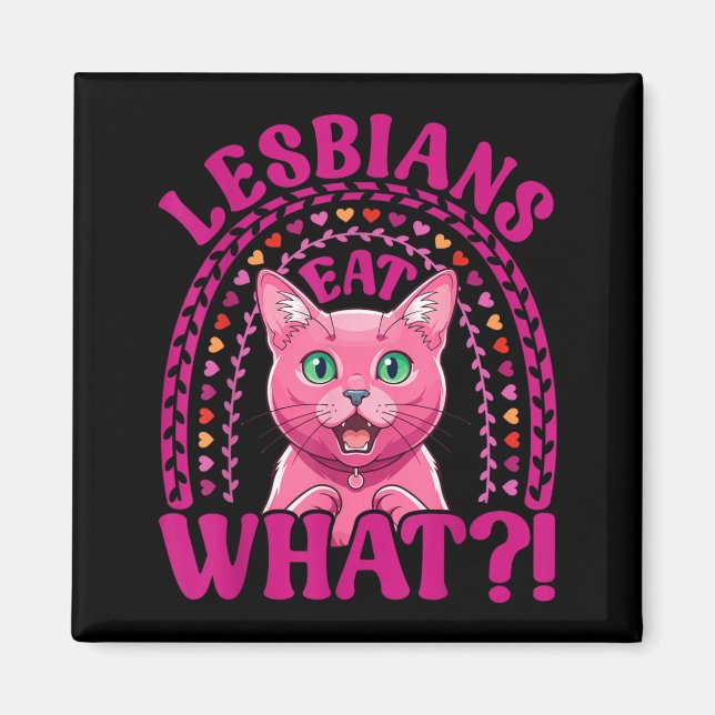 Lesbians Eat What Funny Shocked Korat Cat Pride Magnet (Front)