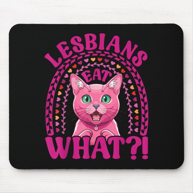 Lesbians Eat What Funny Shocked Korat Cat Pride Mouse Mat (Front)