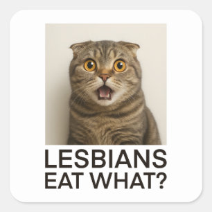 Lesbians Eat What Funny Square Sticker