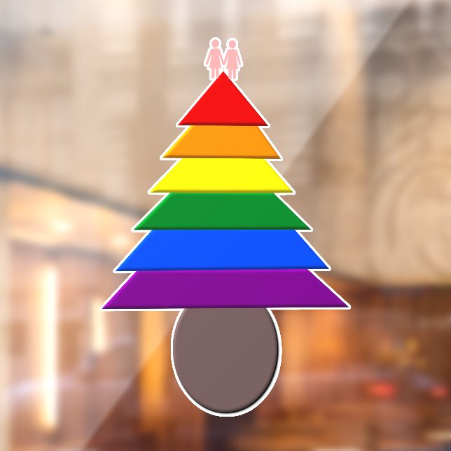 Lesbians Rainbow Christmas Tree Window Cling (Sheet 2)