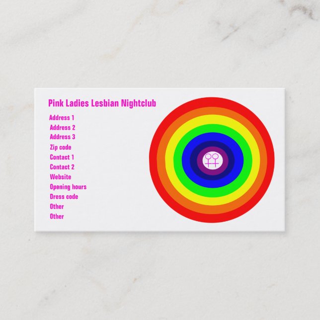 Lesbians Round Rainbow Custom Business Card (Front)