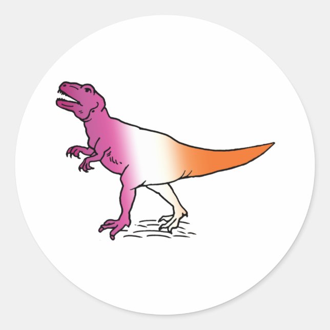 Lesbisaurus Classic Round Sticker (Front)