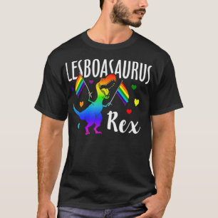 Lesboasaurus Rex Lesbian Dinosaur Pride LGBT Rainb T-Shirt