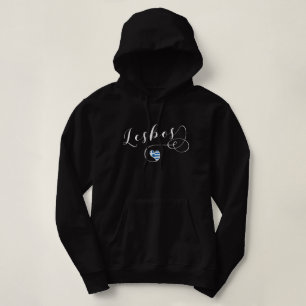 Lesbos, Greek Heart In Flag, Greece Hoodie
