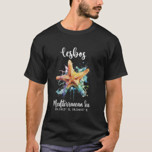 Lesbos Starfish Greek Art Greece Mediterranean Sea T-Shirt