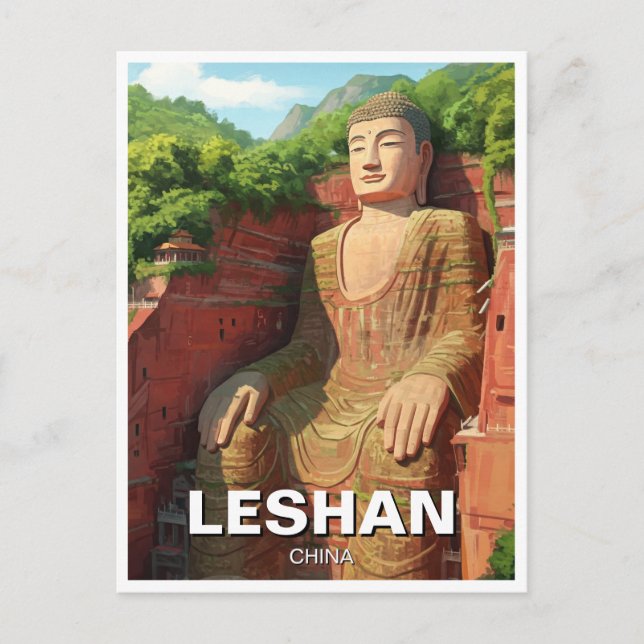 Leshan Giant Buddha China Travel Postcard (Front)