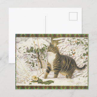 Lesley Anne Ivory Christmas Cat Postcard