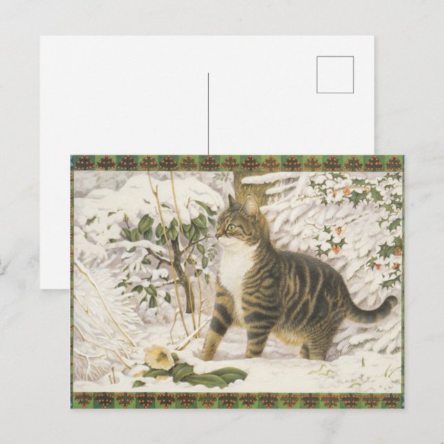 Lesley Anne Ivory Christmas Cat Postcard (Front/Back)