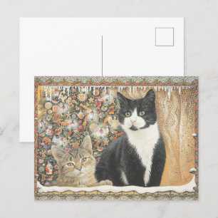 Lesley Anne Ivory Christmas Cat Postcard