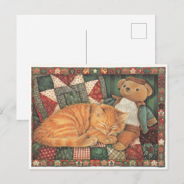  LESLEY ANNE IVORYS CHRISTMAS CAT POSTCARD (Front/Back)