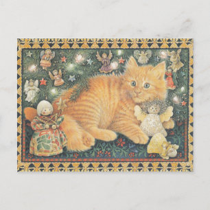 LESLEY ANNE IVORYS CHRISTMAS CAT POSTCARD