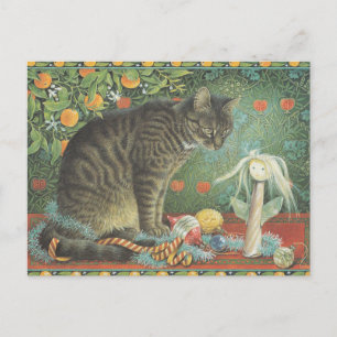 LESLEY ANNE IVORYS CHRISTMAS CAT POSTCARD