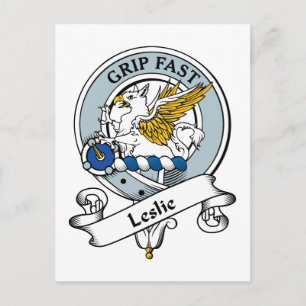 Leslie Clan Badge Postcard