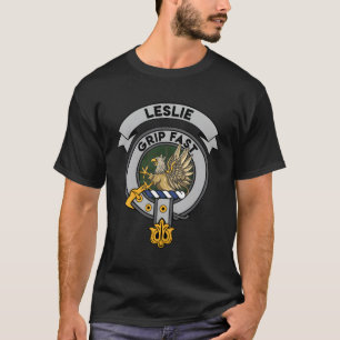 Leslie Clan Badge Scottish Tartan T-Shirt