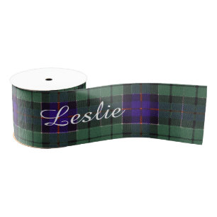 Leslie clan Plaid Scottish tartan Grosgrain Ribbon