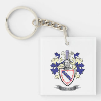 Leslie Family Crest Coat of Arms Key Ring