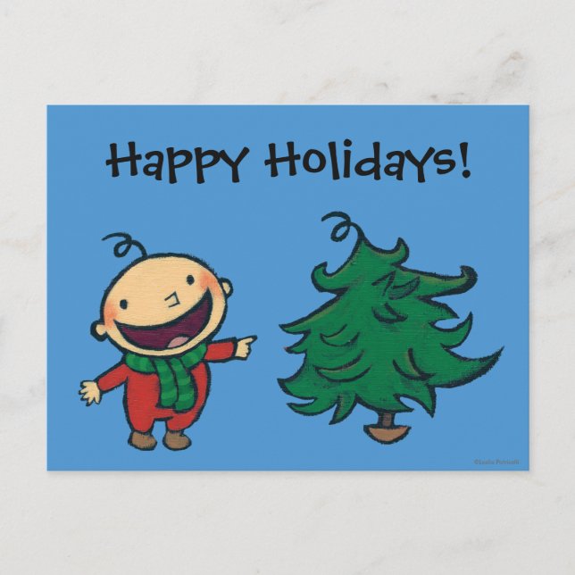 Leslie Patricelli's Baby Chooses a Christmas Tree Holiday Postcard (Front)