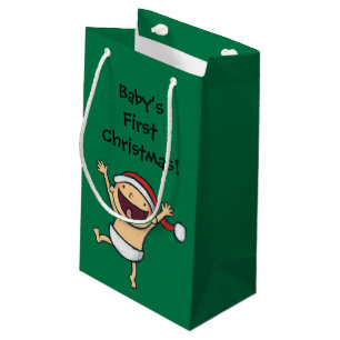 Leslie Patricelli's Baby Dancing In Santa Hat Small Gift Bag