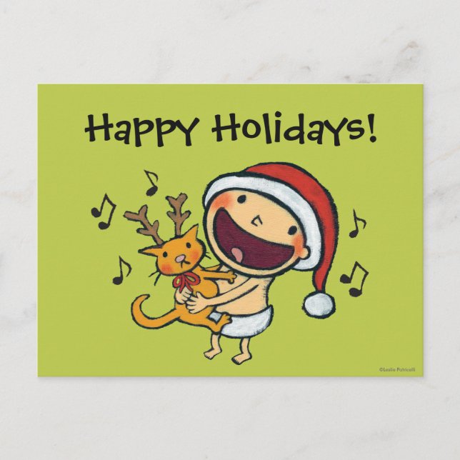Leslie Patricelli's Fa La La Baby Holiday Postcard (Front)