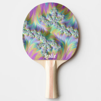 LESLIE ~ PINK ICE ~ Fractal Pattern ~ Original ~ Ping Pong Paddle