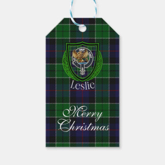 Leslie Scottish Clan Tartan & Crest Gift Tags