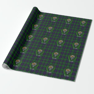 Leslie Scottish Clan Tartan & Crest Wrapping Paper
