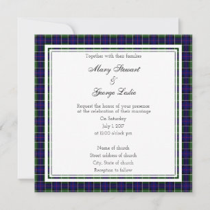 Leslie Scottish Wedding Square Invitation