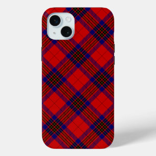 Leslie tartan red blue purple plaid iPhone 15 mini case