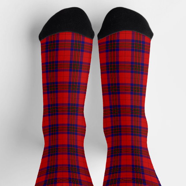 Leslie tartan red blue purple plaid socks (Top)
