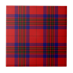 Leslie tartan red blue purple plaid tile