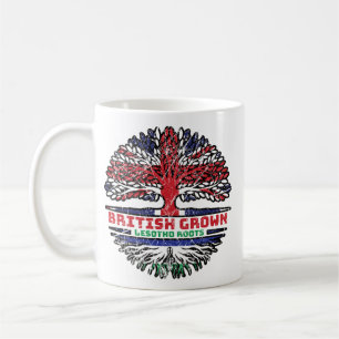 Lesotho British UK Tree Roots Flag Coffee Mug