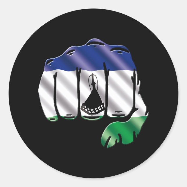 lesotho classic round sticker (Front)