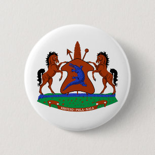 Lesotho coat arms flag country symbol heraldry emb 6 cm round badge
