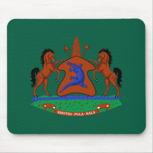 Lesotho coat arms flag country symbol heraldry emb mouse mat