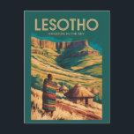 Lesotho Drakensberg Illustration Travel Art Retro Postcard<br><div class="desc">Lesotho retro vector travel design. Lesotho,  known as the “Kingdom in the Sky, ” is a high-altitude nation surrounded by dramatic mountains,  waterfalls,  and rugged highlands.</div>