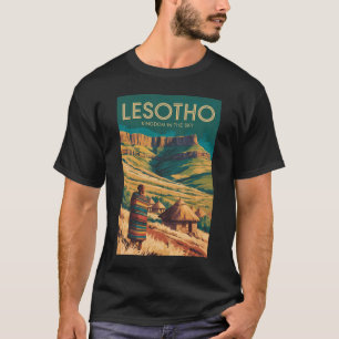 Lesotho Drakensberg Illustration Travel Art Retro T-Shirt
