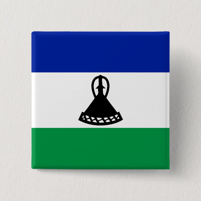 Lesotho Flag 15 Cm Square Badge (Front)