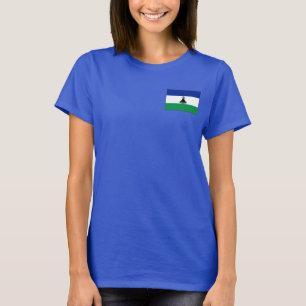 Lesotho Flag and Map dk T-Shirt