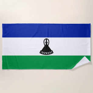 Lesotho Flag Beach Towel