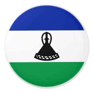 Lesotho Flag Ceramic Knob